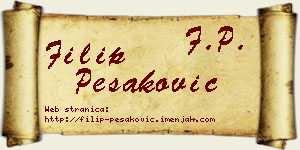 Filip Pešaković vizit kartica